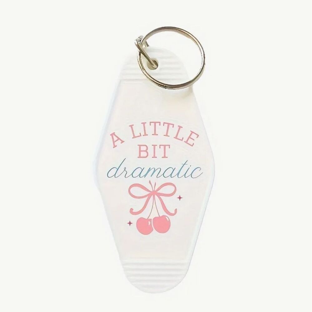 A Little Bit Dramatic Pink Vintage‎ Motel Keychain Keyring